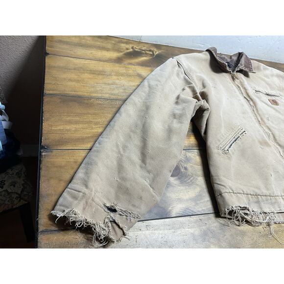 Vintage Y2K Carhartt J97 CML Detroit Canvas Work Jacket XL Distressed - Picture 6 of 16